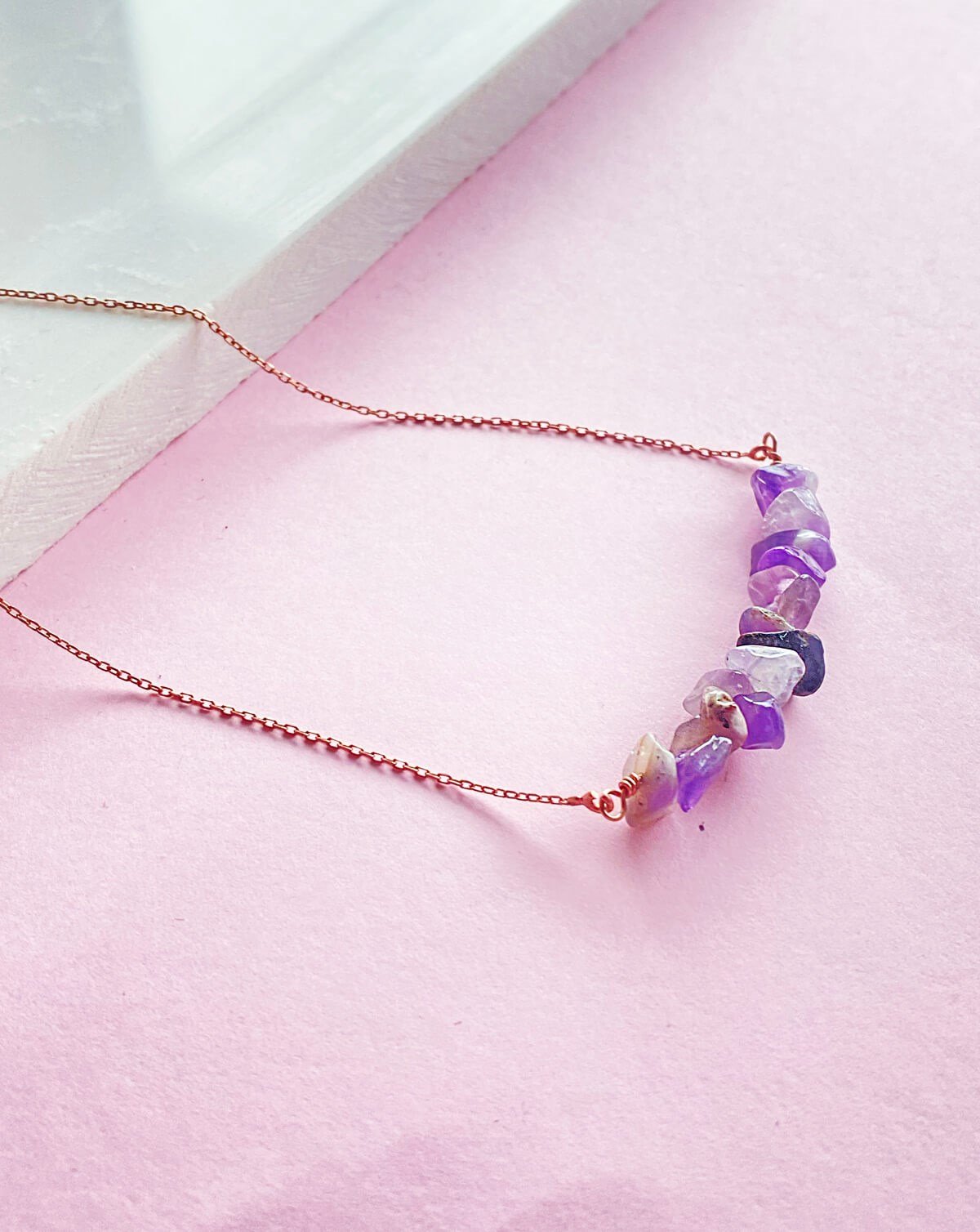 925 Ayar Gümüş Ametist Kolye