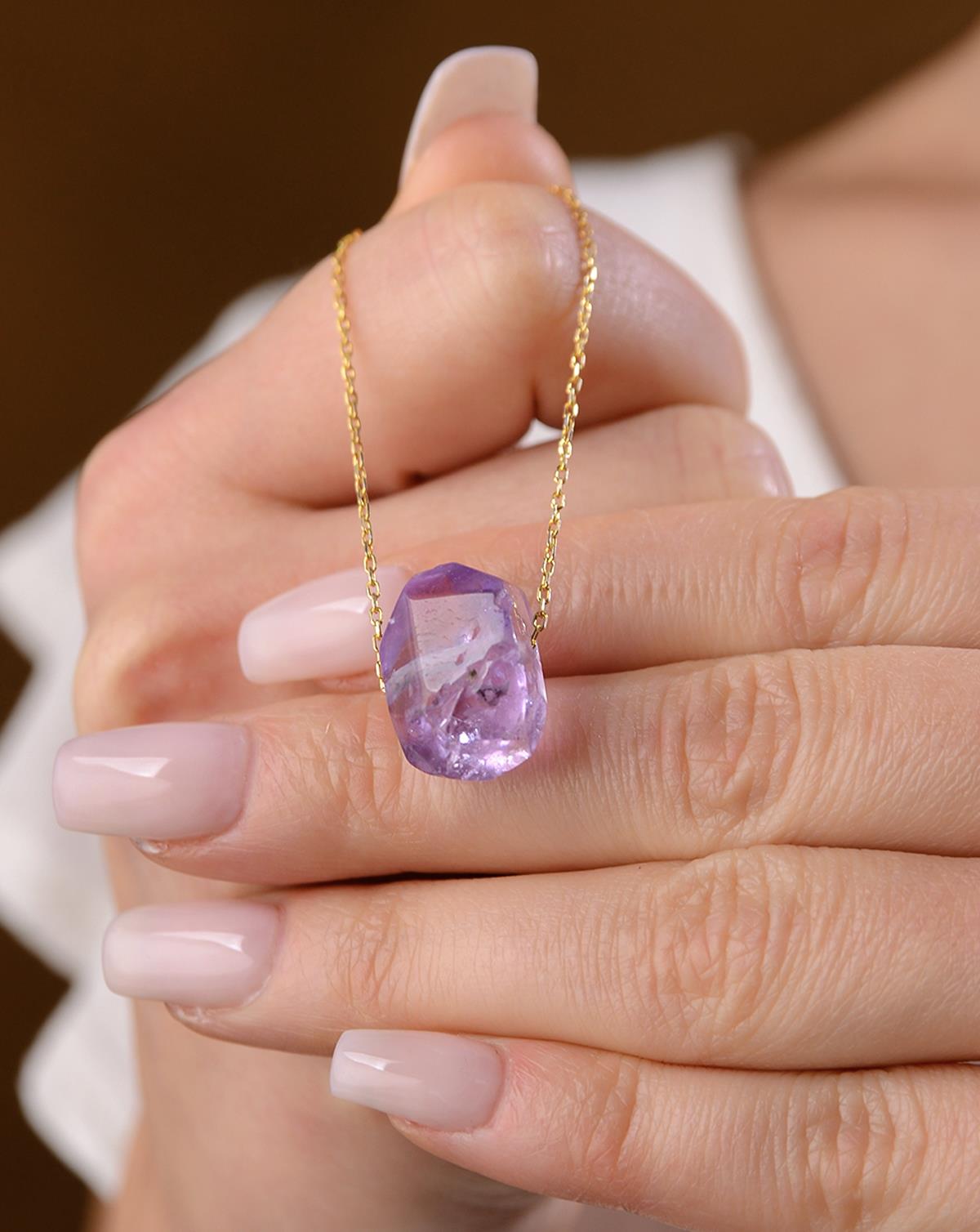 925 Ayar Gümüş Ametist Kolye