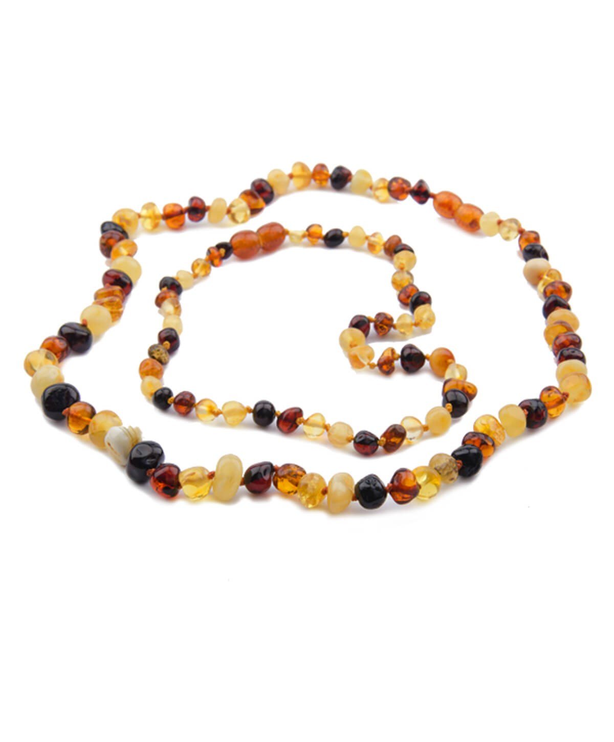 Çok Renkli Kehribar Kolye ve Anne Kolyesi Seti