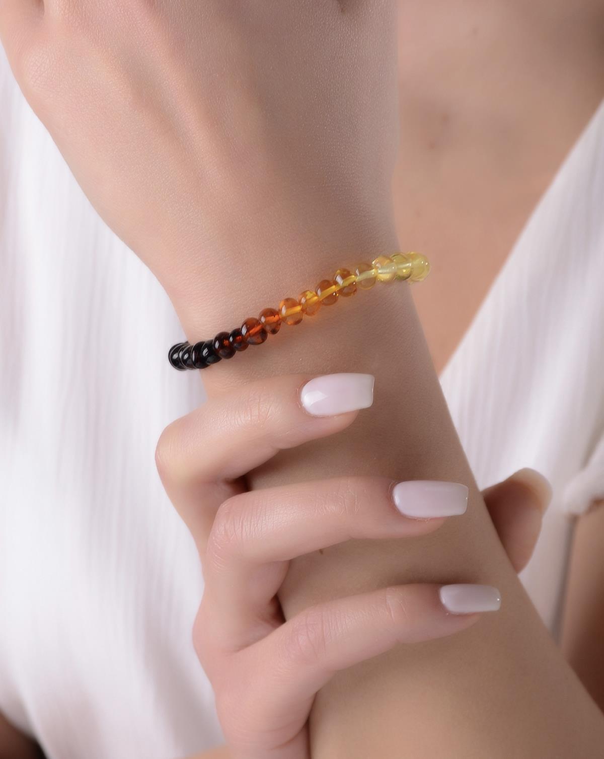 Gökkuşağı Kehribar Anne Bileklik