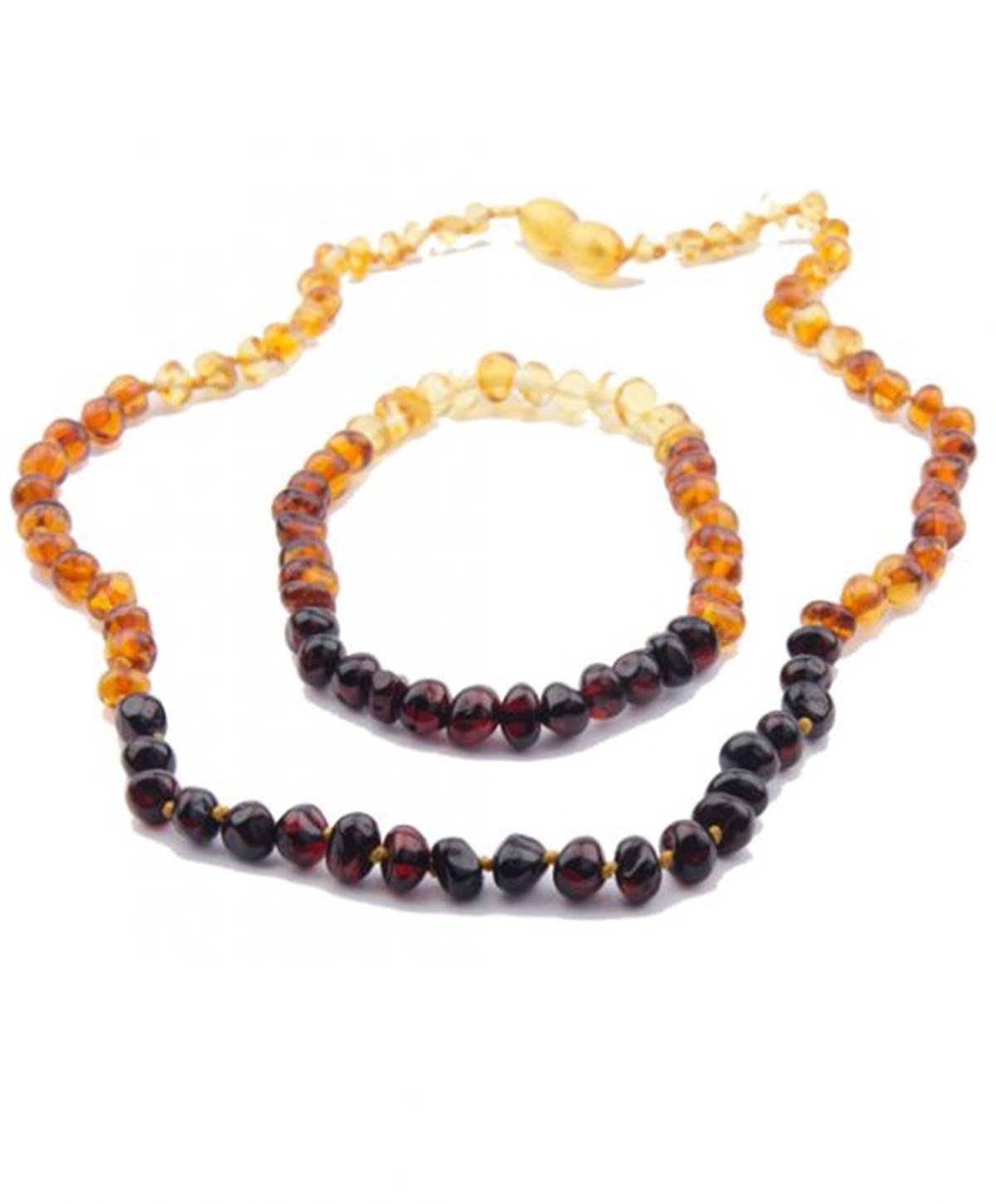 Gökkuşağı Kehribar Anne Kolyesi ve Bileklik Seti