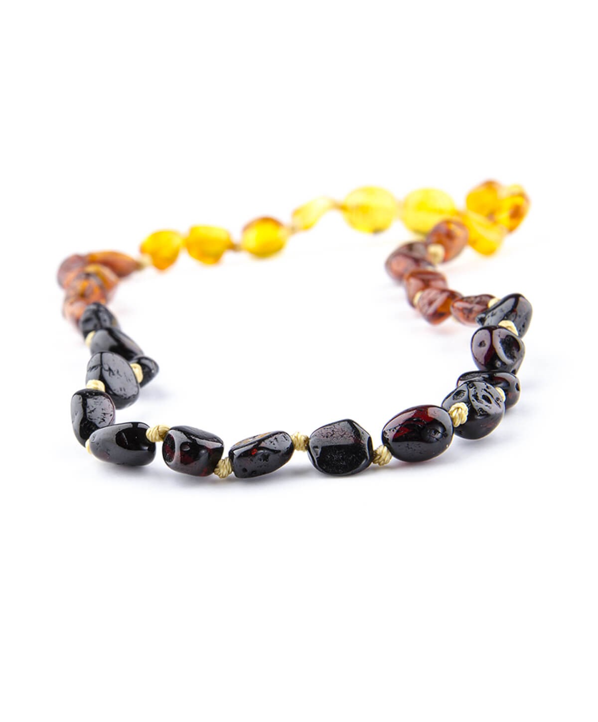 Gökkuşağı Rengi Yassı Kehribar Kolye