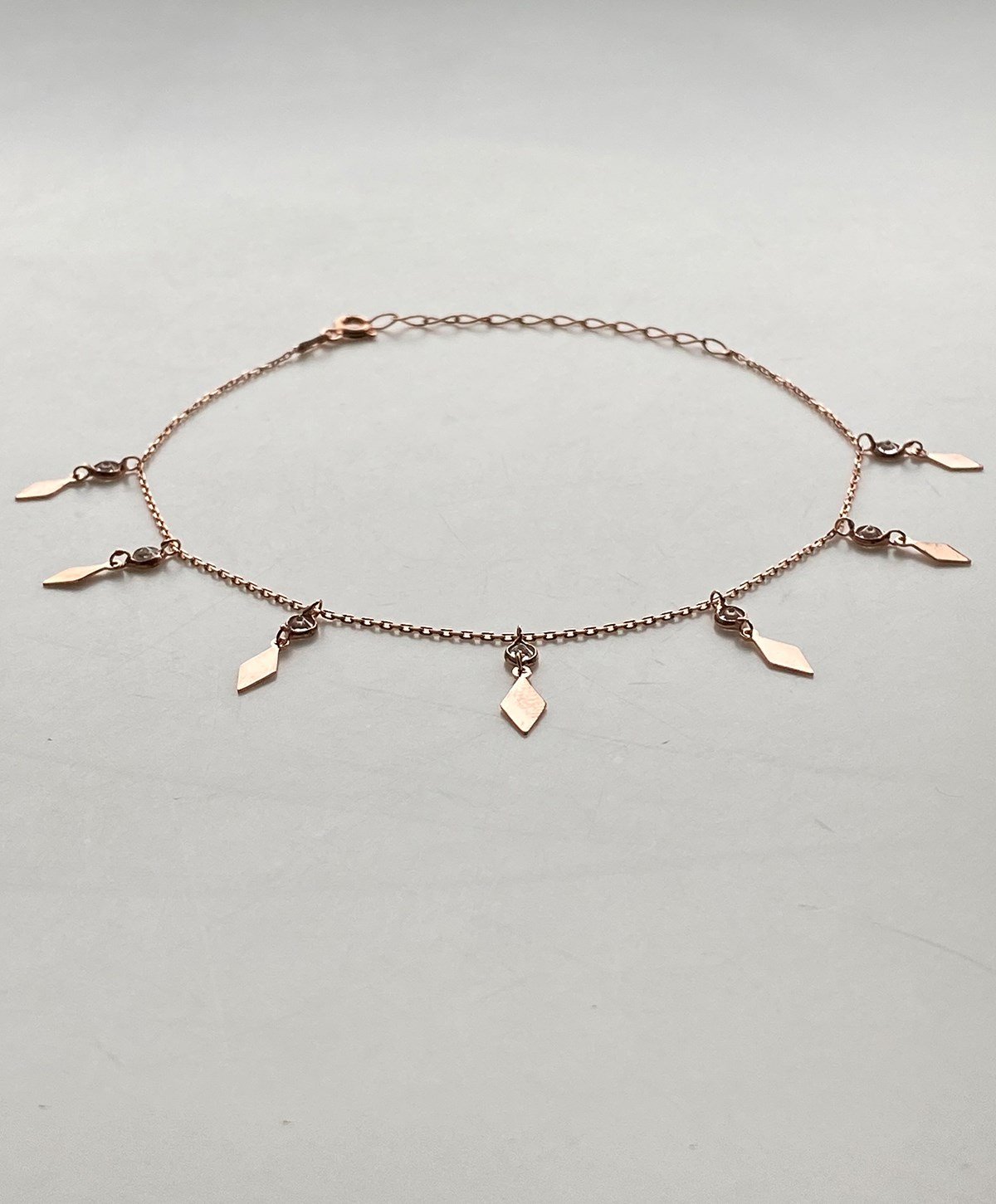 Gurmet Taşlı Karo Gümüş Halhal