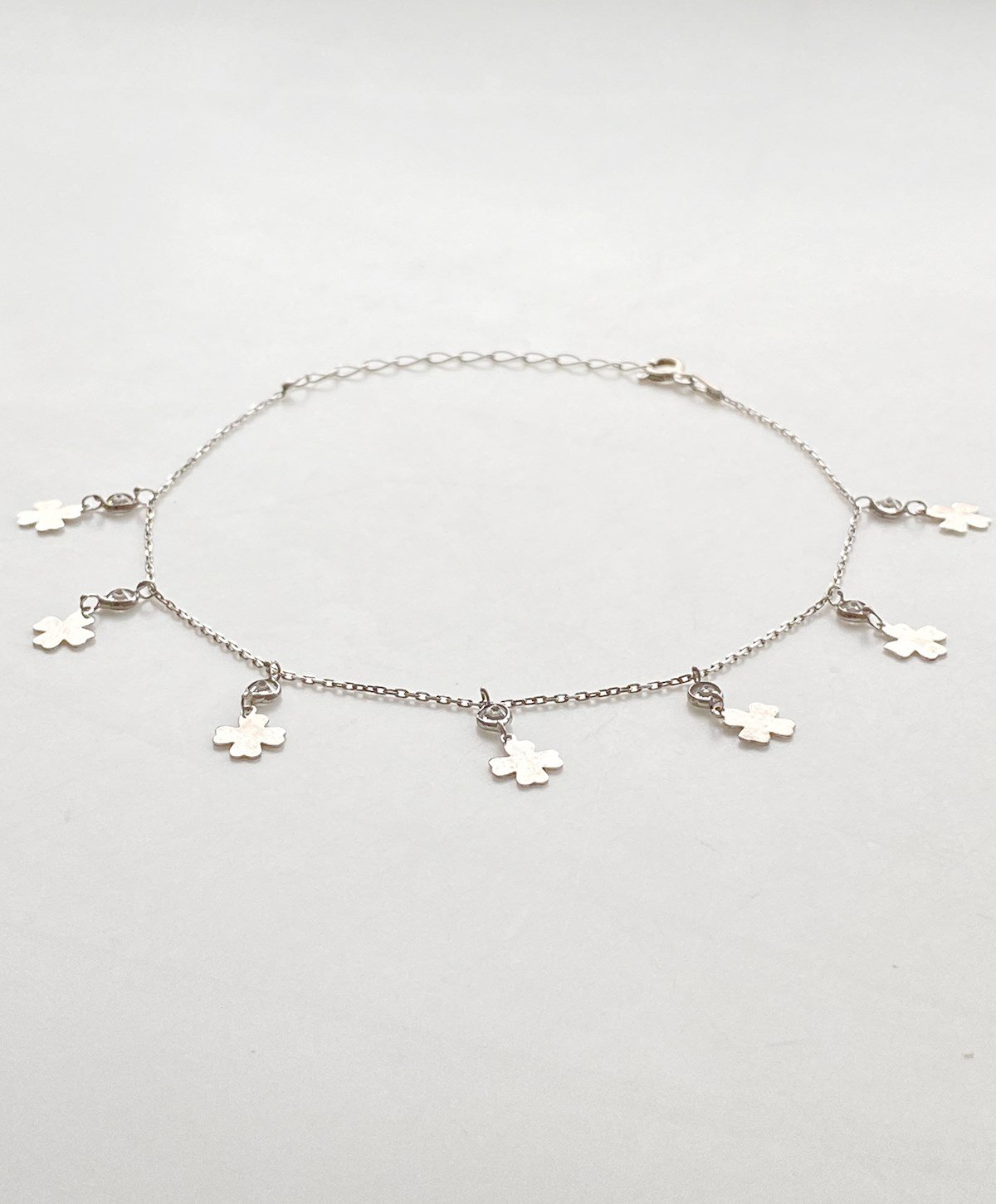 Gurmet Taşlı Yonca Gümüş Halhal