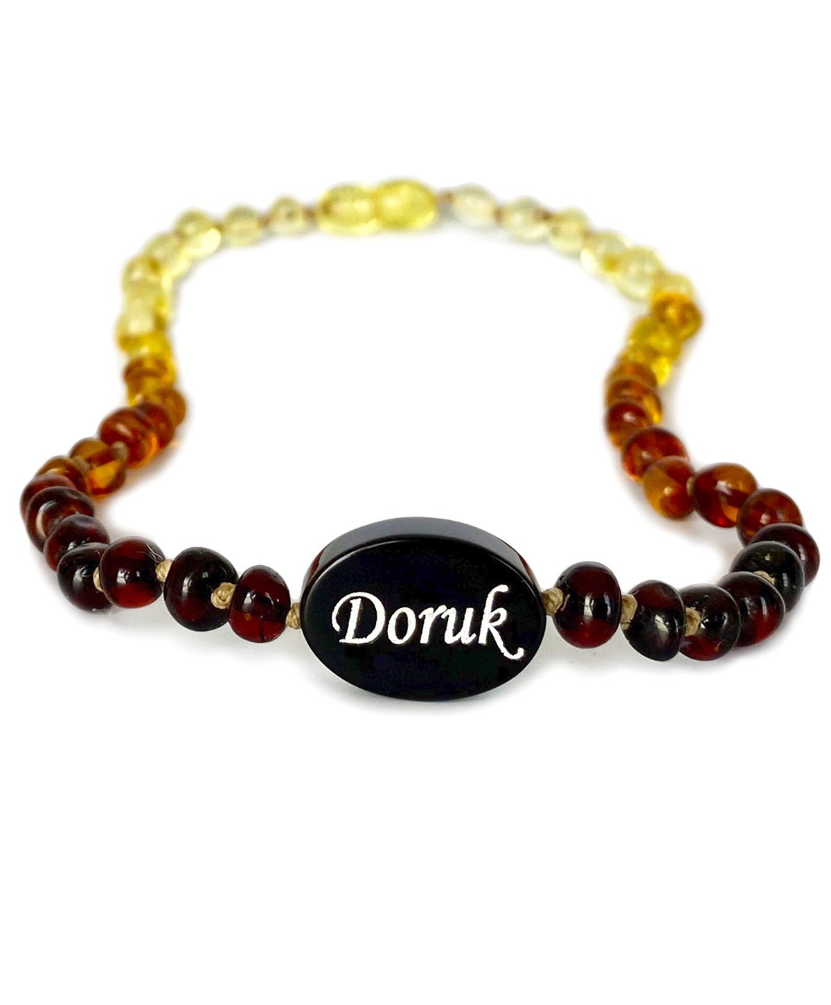 İsimli Gökkuşağı Rengi Kehribar Kolye