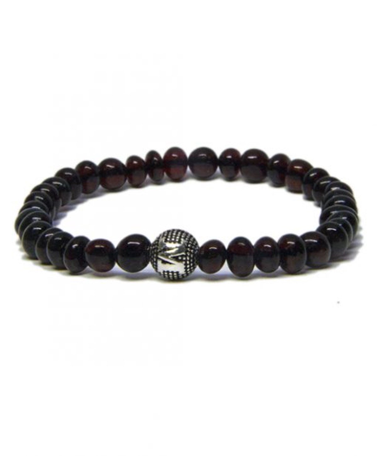 Kişiye Özel Harfli Vişne Rengi Baba Kehribar Bileklik