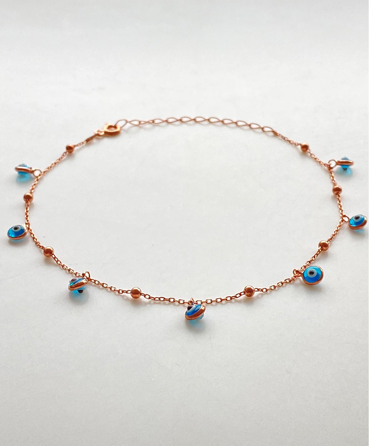 Nazar Boncuklu Top Detaylı Gümüş Halhal