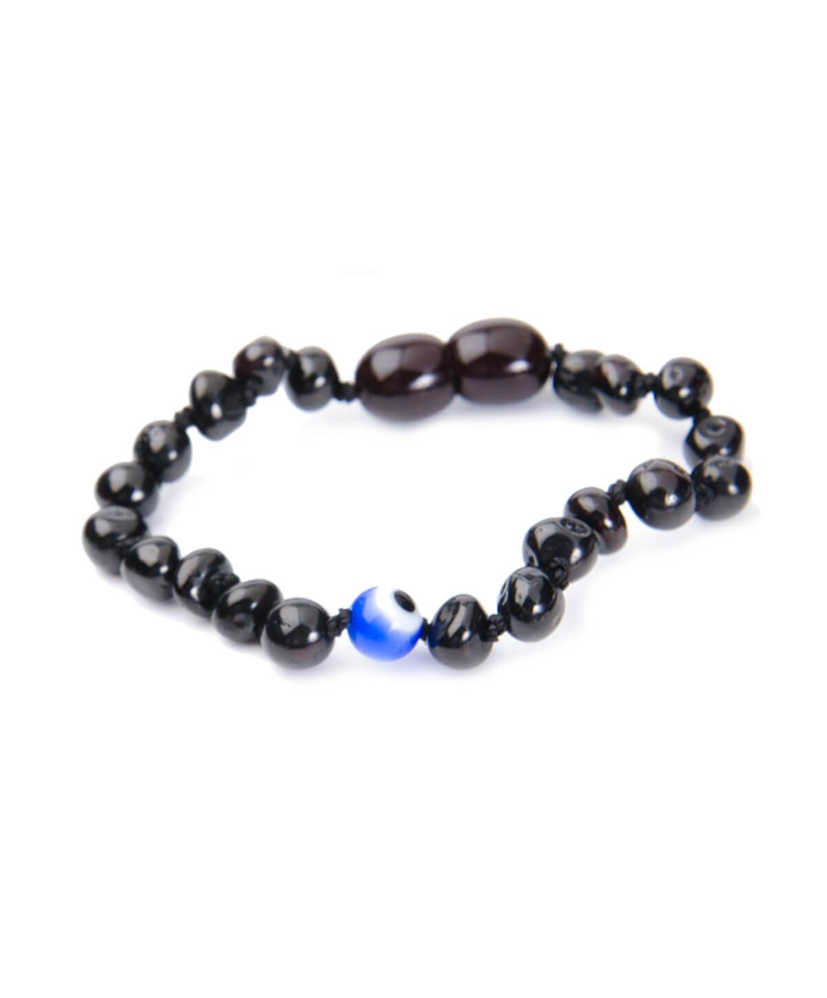 Nazar Boncuklu Vişne Rengi Kehribar Bileklik