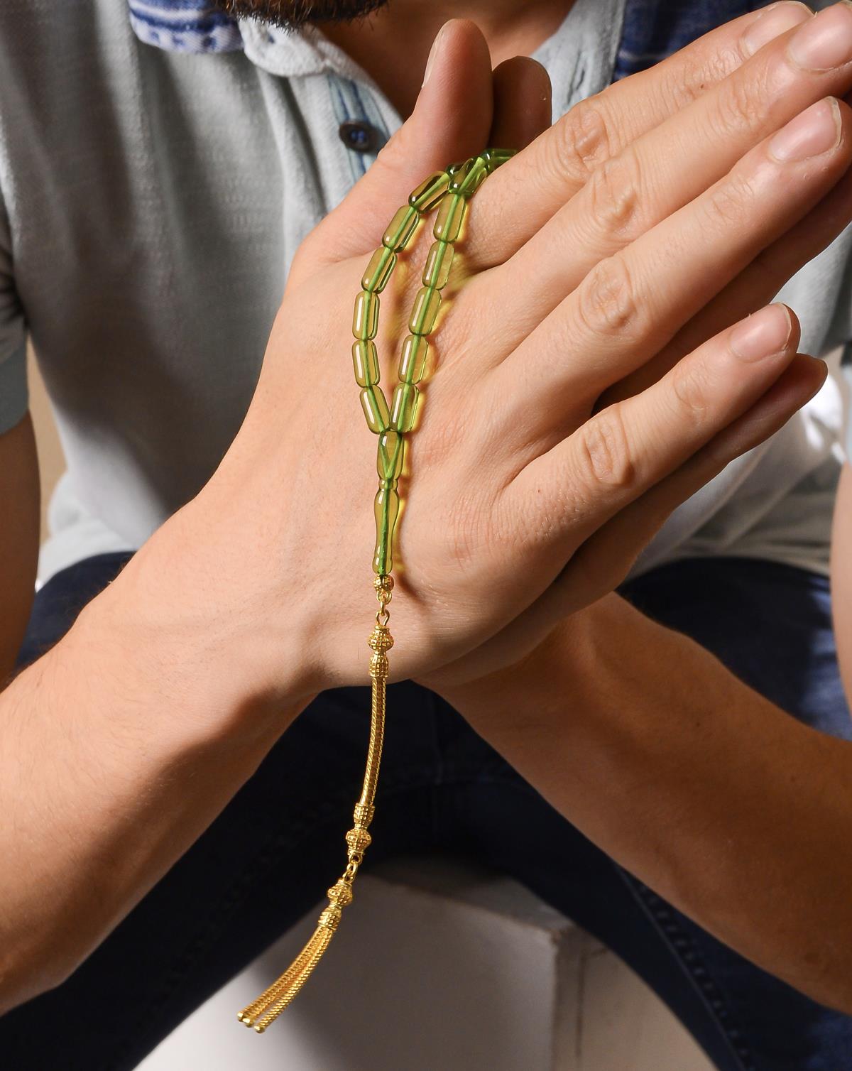 Özel Yapım Damla Karayip Kehribar Tesbih