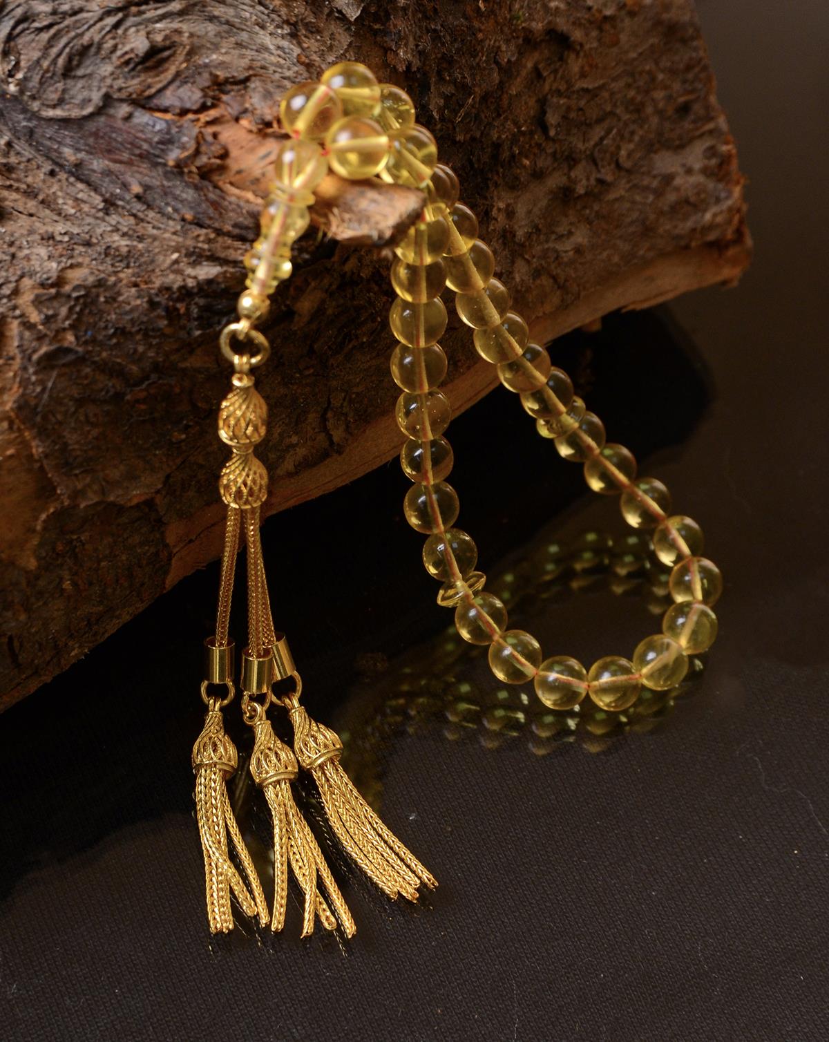 Premium Damla Kehribar Tesbih