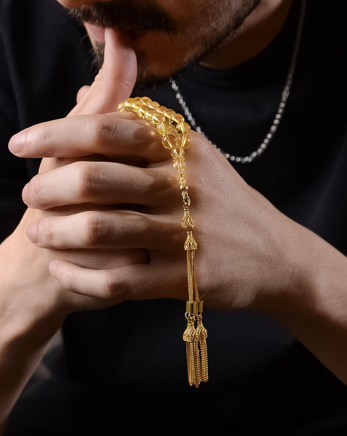 Premium Damla Kehribar Tesbih