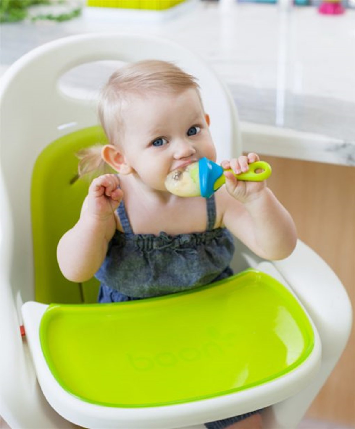 Püre (Silikon Meyve Sebze Emziği) Yeşil/Mavi