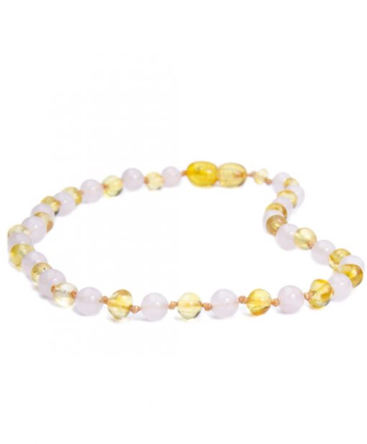 Quartz Taşlı Limon Rengi Baba Kehribar Kolyesi