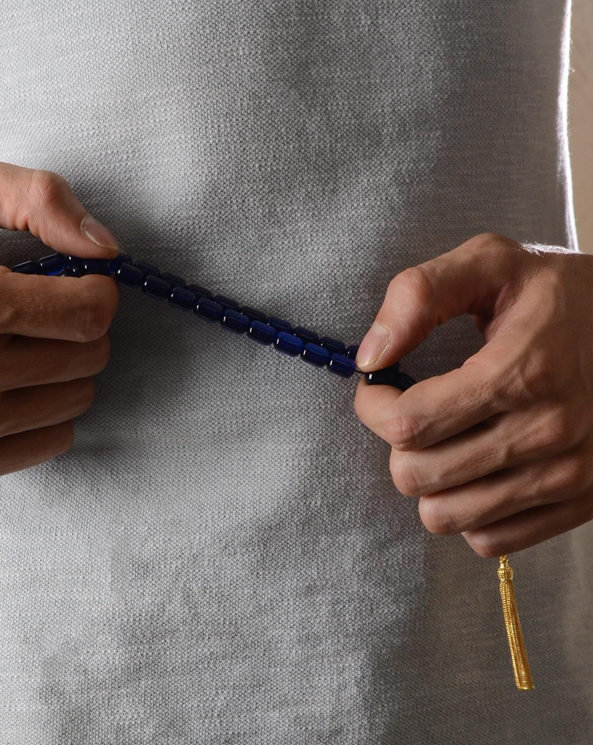 Safir Damla Kehribar Tesbih