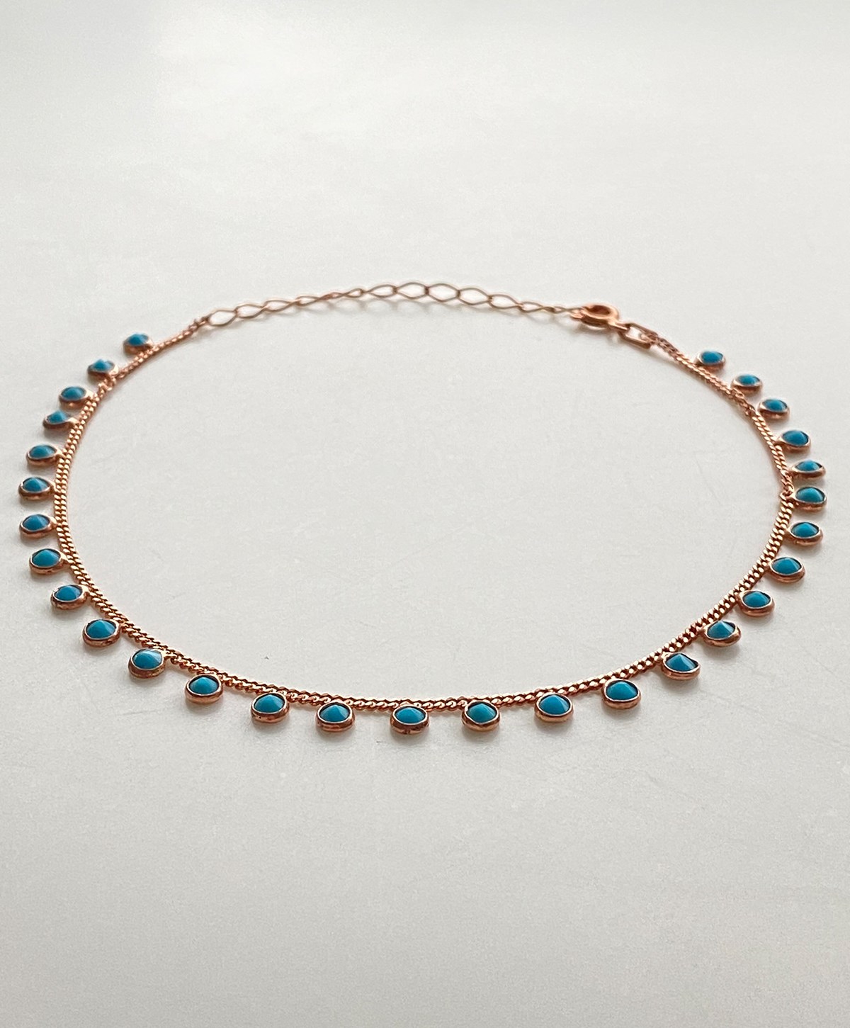 Turkuaz Taşlı Gurmet Gümüş Halhal