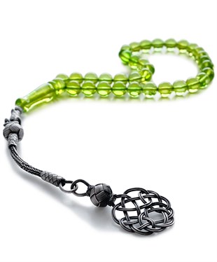 925 Ayar Gümüş Kazazi Püsküllü Küre Kesim Karayip Damla Kehribar Tesbih