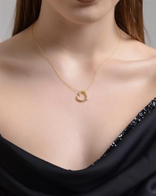 Altın Kaplama 925 Ayar Gümüş Kalp Kolye