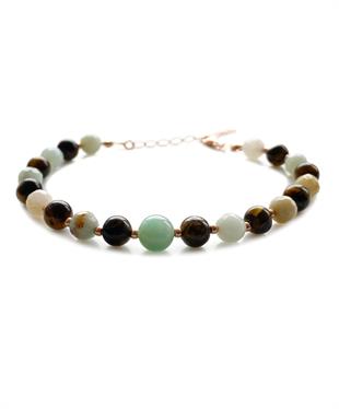 Amazonit Kaplangözü Taşlı Doğal Taş Bileklik