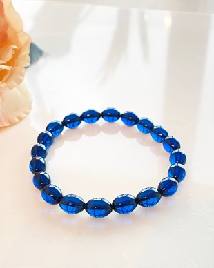 Arpa Kesim Mavi Kehribar Bileklik