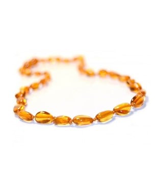 Bal Rengi Yassı Kehribar Kolye