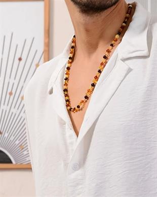 Çok Renkli Baba Kehribar Kolye