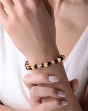 Çok Renkli Kehribar Anne Bileklik