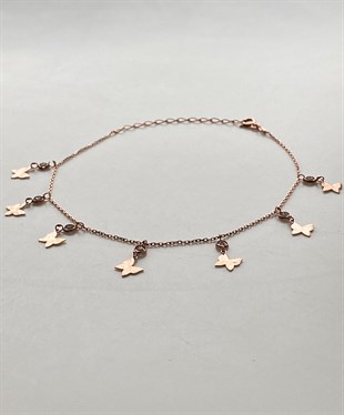 Gurmet Taşlı Kelebek Gümüş Halhal