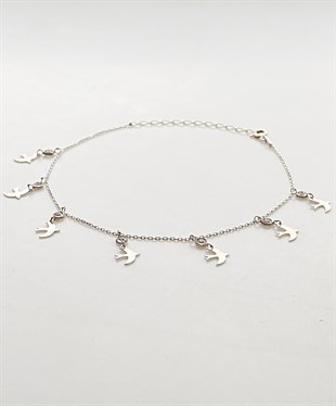 Gurmet Taşlı Kırlangıç Gümüş Halhal