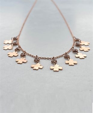 Gurmet Taşlı Yonca Gümüş Kolye