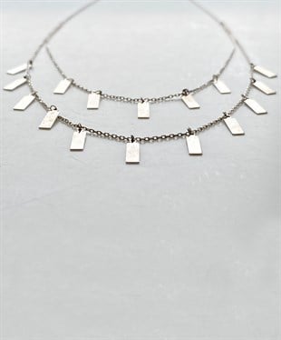 İkili Baget Gümüş Kolye