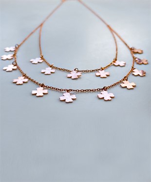 İkili Yonca Gümüş Kolye