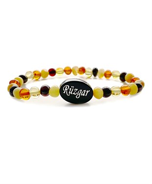 İsimli Çok Renkli Anne Kehribar Bileklik