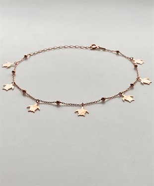 Kaplumbağa Top Detaylı Gümüş Halhal