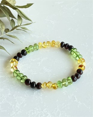 Karayip Yeşili Limon Vişne Yetişkin Kehribar Bileklik