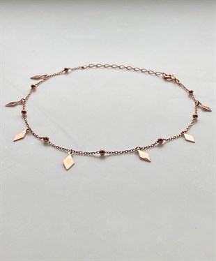 Karo Top Detaylı Gümüş Halhal