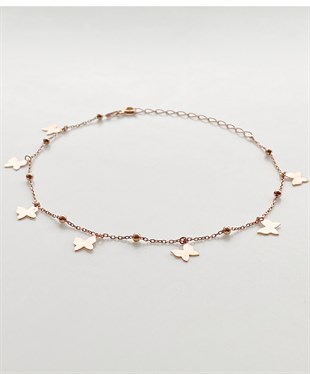 Kelebek Top Detaylı Gümüş Halhal