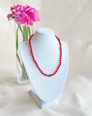 Kırmızı Kehribar Kolye