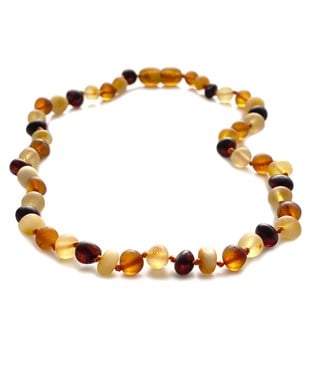 Mat Çok Renkli Kehribar Kolye