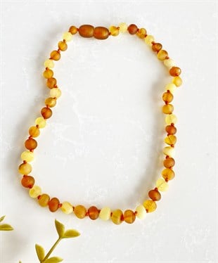 Mat Karamel Bal Milky Rengi Kehribar Kolye