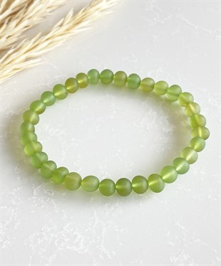 Mat Karayip Yeşili Yetişkin Kehribar Bileklik