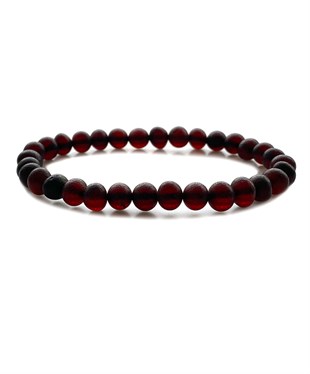 Mat Kehribar Vişne Baba Bileklik