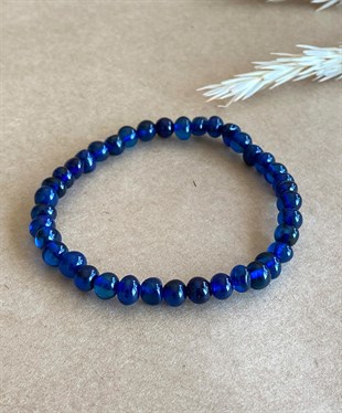 Erkek Mavi Kehribar Bileklik