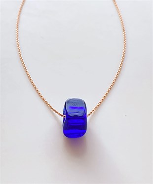 Mavi Bodrum Boncuğu Gümüş Kolye