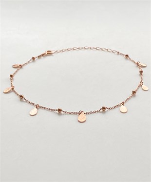 Oval Pul Top Detaylı Gümüş Halhal