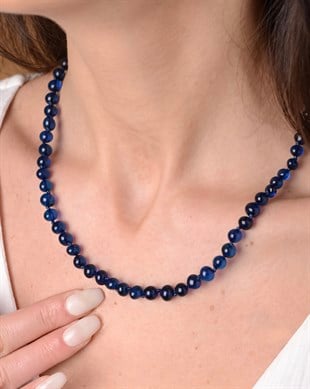 Özel Seri Mavi Kehribar Kolye