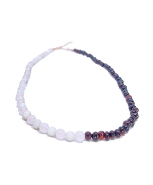 Quartz Ay Taşlı Gümüş Zincirli Vişne Rengi Anne Kehribar Kolye