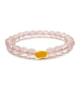 Quartz Taşlı Milky Kehribar Bileklik