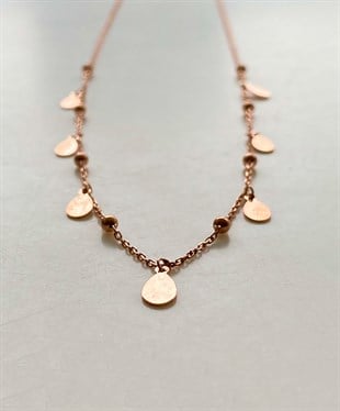 Top Detaylı Pul Gümüş Kolye