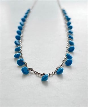 Turkuaz Taşlı Gümüş Kolye