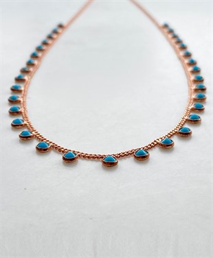 Turkuaz Taşlı Gurmet Gümüş Kolye